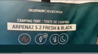 Tenda Arpenaz Quechua 5.2 Fresh & Black