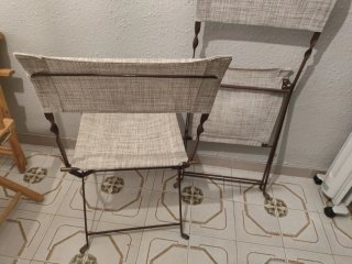 Juego de 2 sillas plegables de forja