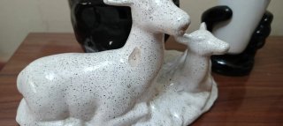 Lote frutero y figuras de cerámica