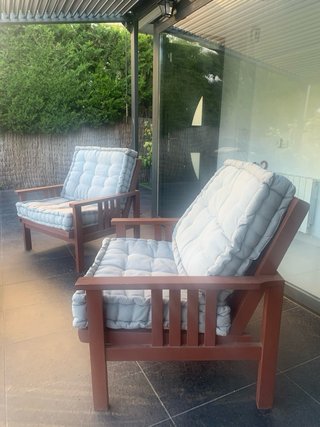 Conjunto de jardín: 2 sillones y mesa Teka