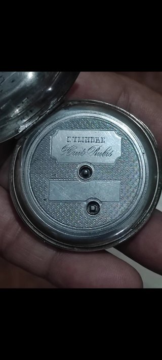 Reloj de bolsillo antiguo de plata 45mm funciona