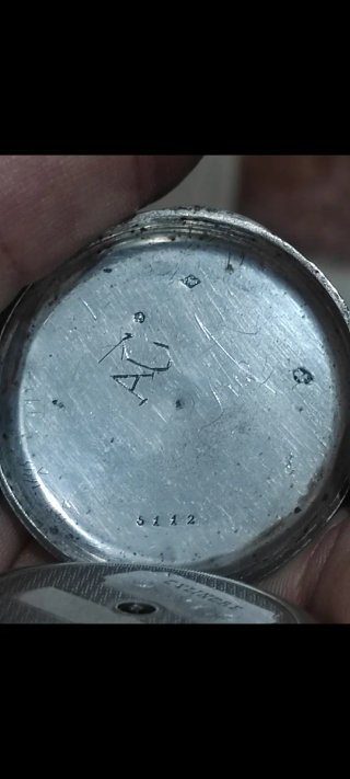 Reloj de bolsillo antiguo de plata 45mm funciona