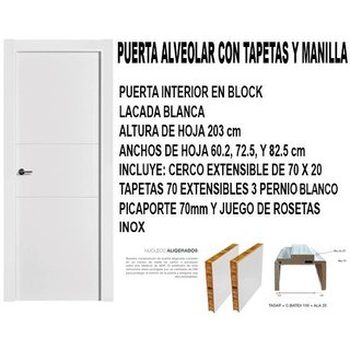 PUERTA DE PASO LACADA ALVEOLAR 2RH