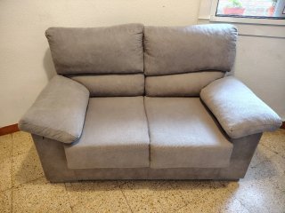 Sofá 2-3 plazas gris tela