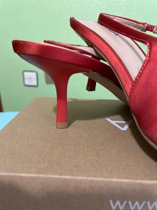 Zapatos de tacón LUNA naranjas con lazo