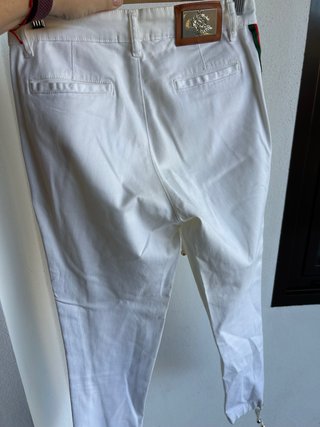 Pantalones Sahoco mujer rayas verde y rojo