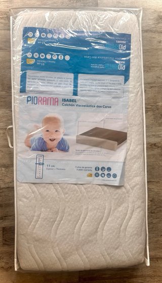 Cuna Micuna Blanca con Colchón Visco Antiácaros