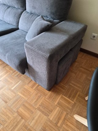 Sofá Chaiselongue tela marrón/gris