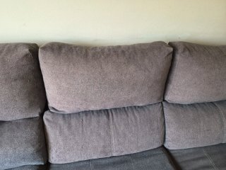 Sofá Chaiselongue tela marrón/gris