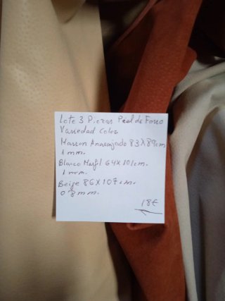 Lote 3 piezas Piel de Forro Variedad Color 18€.