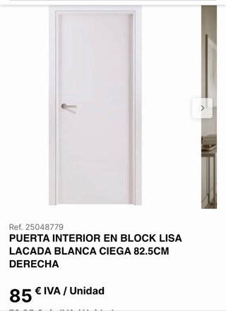 Puerta blanca Uniarte embalada