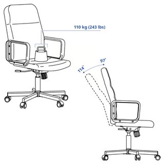 Silla giratoria de oficina, mod. Renberget de IKEA