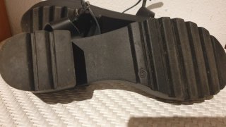 Sandalias negras de cuero tacón cómodo talla 41