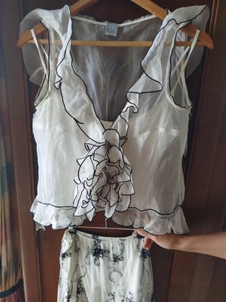 Conjunto Mujer Fiesta Blanco y Negro