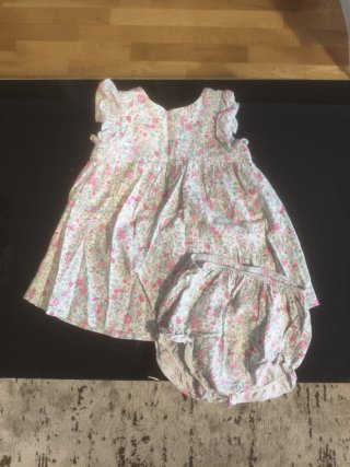 Vestido y cubre pañal flores 18 meses