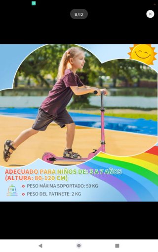 Patinete infantil con luces