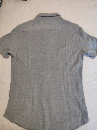 Camisa de punto Zara Slim fit manga corta Gris XL