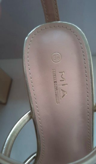 Sandalias, Mia Shoes,Talla 38, Doradas