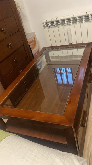 Mesa de centro Banak madera y cristal