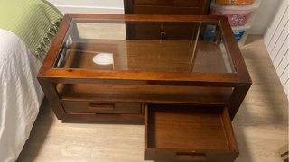 Mesa de centro Banak madera y cristal