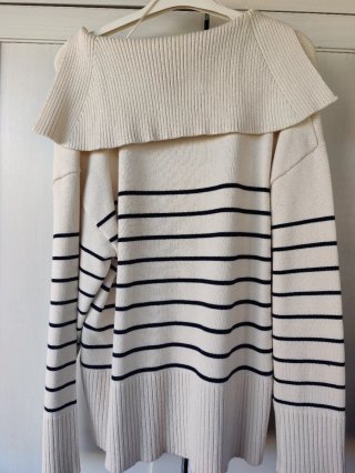Jersey Zara rayas beige y negro