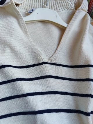 Jersey Zara rayas beige y negro