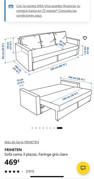 Sofá Cama Ikea Beige Tela