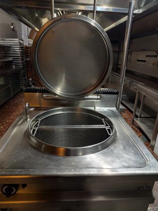 Marmita a gas propano 150L con grifo incorporado