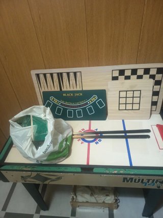 Mesa de juegos 3 en 1: Hockey, Blackjack y más