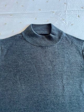 Lupetto grigio misto merino manica corta