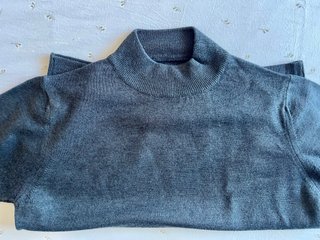 Lupetto grigio misto merino manica corta