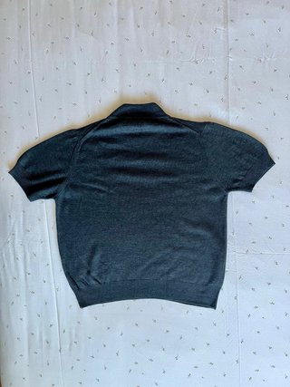 Lupetto grigio misto merino manica corta