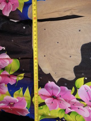 Body da ginnastica ritmica con fiori L-Xl