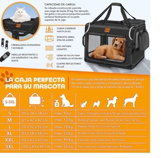 Transportín grande para perros negro