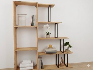 Estantería Diseño Industrial Madera y Metal