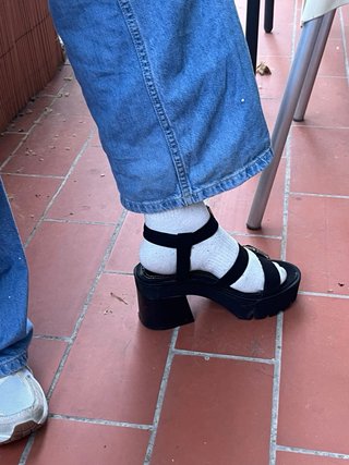 Sandalias Plataforma Negras con Hebillas