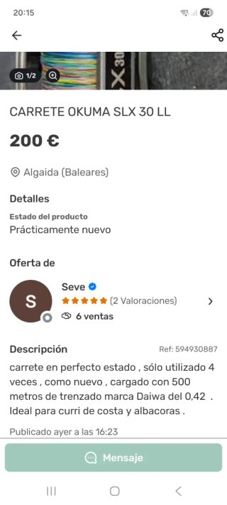 Carrete de pesca SLX 30II