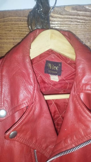 Chaqueta de cuero Harley Davidson Roja Vintage