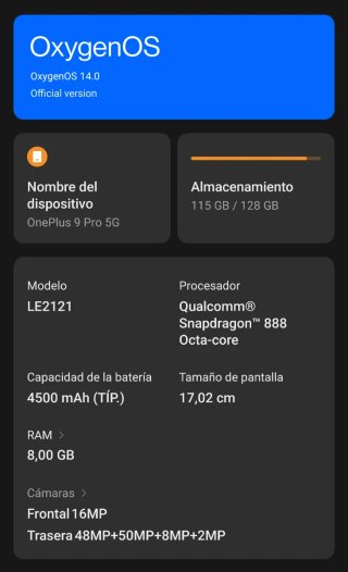 OnePlus 9 Pro 5G 8GB + 128GB | Batería NUEVA