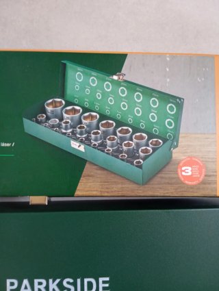Parkside Set de puntas y llaves de vaso caja metal