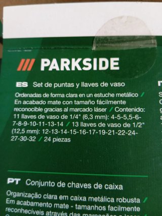 Parkside Set de puntas y llaves de vaso caja metal