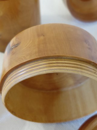 Tarros de farmacia antiguos de madera