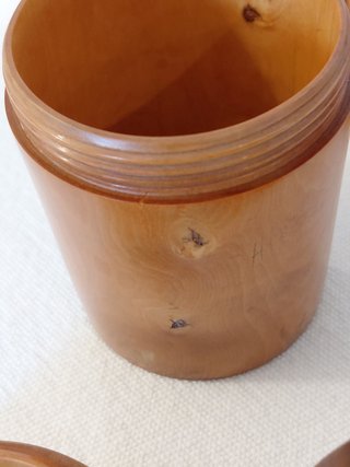 Tarros de farmacia antiguos de madera