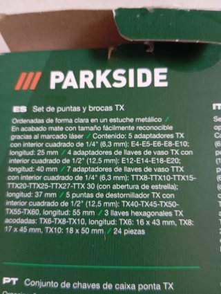 Parkside Set Puntas y Bocas TX 24 Piezas