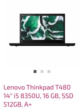 Lenovo Thinkpad T480 14 i5 16GB RAM 512GB SSD