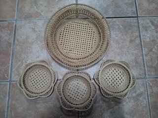JUEGO 4 BANDEJAS MIMBRE (2 TAMAÑOS)