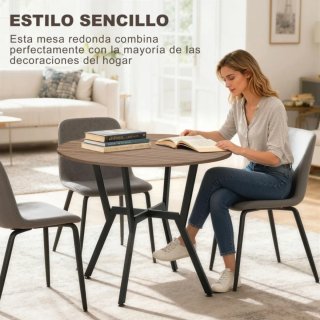 Mesa redonda madera y metal