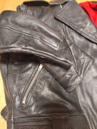 Cazadora Cuero Vintage 80s Retro Negra