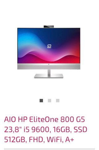 HP EliteOne 800 G5 23,8 i5 9600 16GB SSD 512GB
