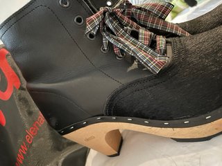 Zuecos Eferro Talla 39 Pelo Negro